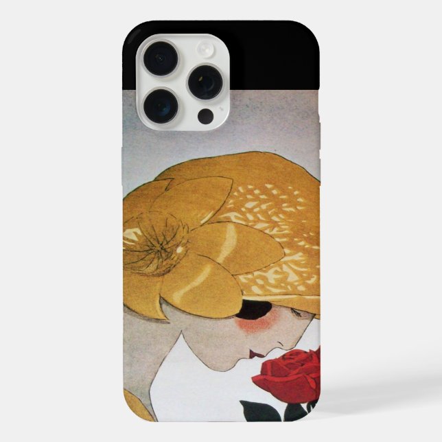 DAME MIT ROTER ROSE iPhone HÜLLE (Rückseite)