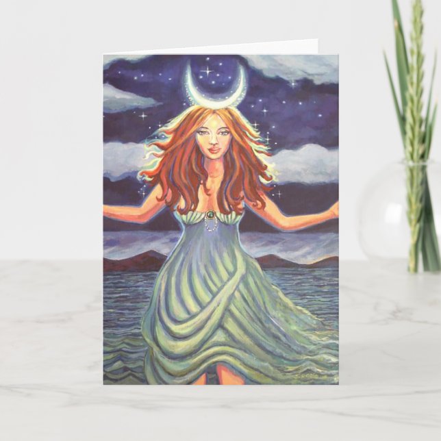 Dame of the Tides - Goddess Art Grußkarte Karte (Vorderseite)