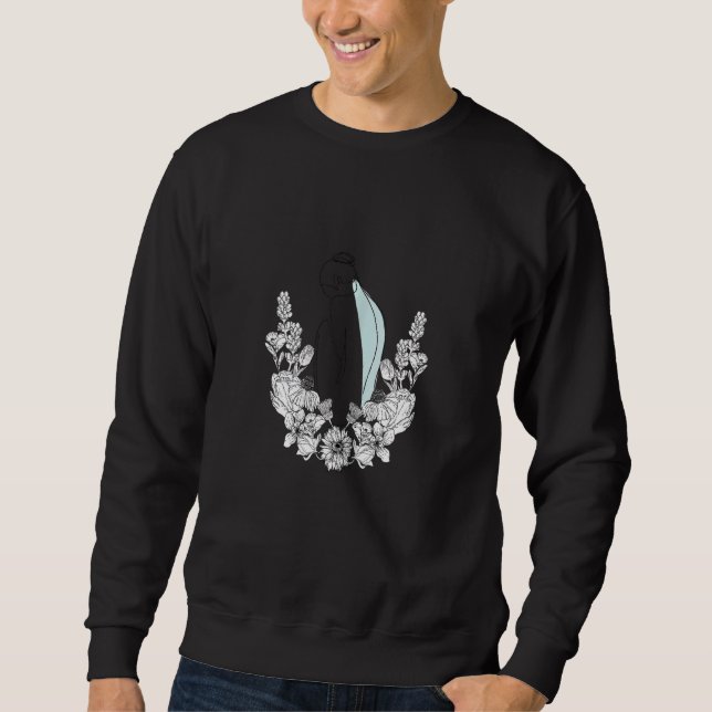 Dame Retro Social Distance Queen Bleibe auf Zuhaus Sweatshirt (Vorderseite)