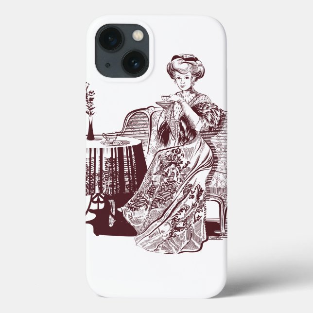 Dame trinkt Tee Case-Mate iPhone Hülle (Rückseite)
