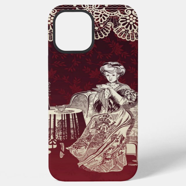 Dame trinkt Tee iPhone Hülle (Rückseite)
