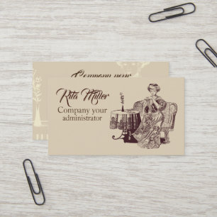 Dame trinkt Tee Visitenkarte