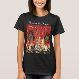 DAME UND EINHORN FÜR MAGISCHE Fantasy Blumen,Tiere T-Shirt