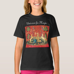 DAME UND EINHORN FÜR MAGISCHE Fantasy Blumen,Tiere T-Shirt