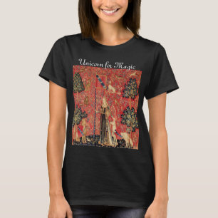 DAME UND EINHORN FÜR MAGISCHE Fantasy Blumen,Tiere T-Shirt