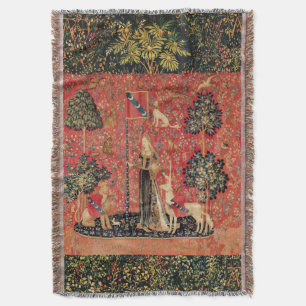 DAME UND EINHORN Löwe,Fantasy Blumen,Tiere Decke