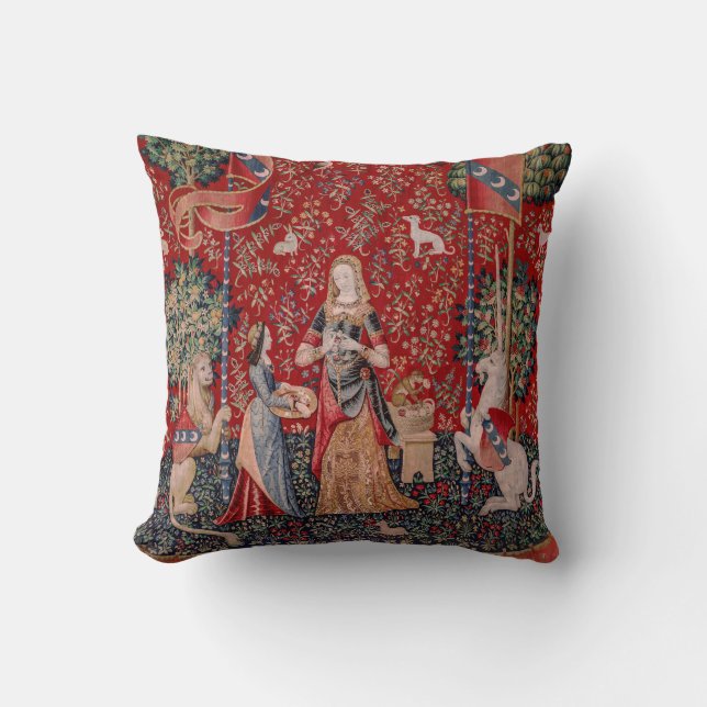 Dame und Unicorn mittelalterlicher Geruch Kissen (Vorderseite)