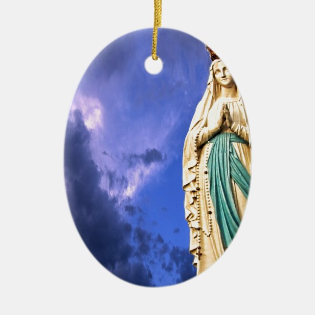 Dame von Lourdes Keramik Ornament (Vorne)