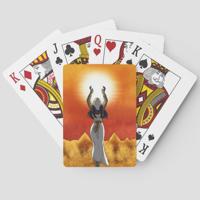 Dame von Spielkarten Sun (Rückseite)