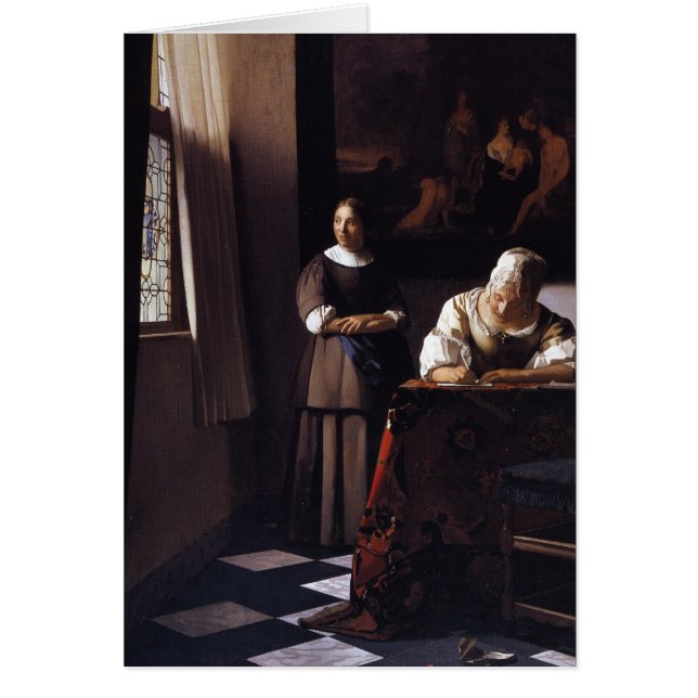 Dame Writing ein Buchstabe (Vorne)