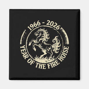 Damen 1966-2026 Jahr des Feuerpferds Zodiakus Magnet