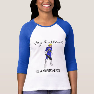 Damen 3/4 mein Ehemann ist ein Superheld! T - T-Shirt