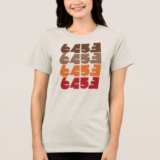 Damen 6453 gedämpfte Block-Grafik-T-Shirt Tri-Blend Shirt
