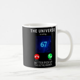 Damen 67 Meme Das Universum Ruft V-Ausschnitt Kaffeetasse