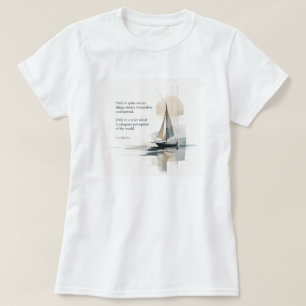 Damen Abstract-Segelboot-Zitat-T-Shirt – Ruhige Wa T-Shirt