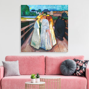 Damen auf der Brücke Edvard Munch Leinwanddruck