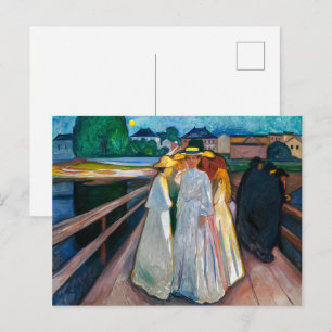 Damen auf der Brücke Edvard Munch Postkarte
