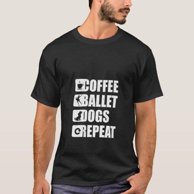 Damen Ballett Kaffeehunde tanzen Geschenk Tutu Bal T-Shirt (Vorderseite)