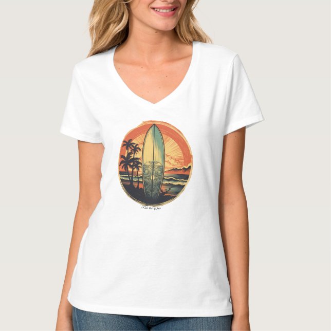 Damen Basic V-Ausschnitt T-Shirt  (Vorderseite)