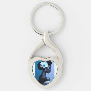 Damen-Blau-Metall-Schlüsselanhänger Schlüsselanhänger