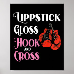 Damen Boxen Mma Kickboxen Lippenstift Gloss Hock A Poster