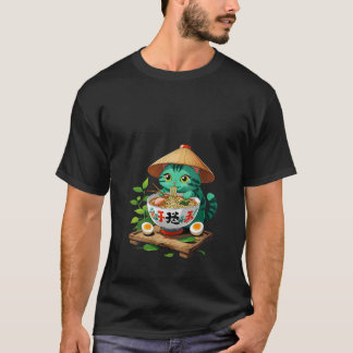Damen-Cat-Ramen Japanisches Lustiges Grafik-T-Shir T-Shirt