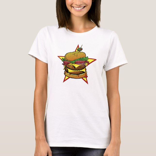 Damen-Cheeseburger-T-Shirt T-Shirt (Vorderseite)