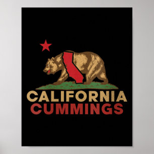 Damen Cummings California Vintage Bear Retro Poster