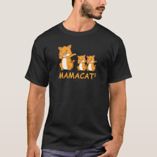 Damen Dabbing Mamacat Katzenmutter von Zwillingen T-Shirt