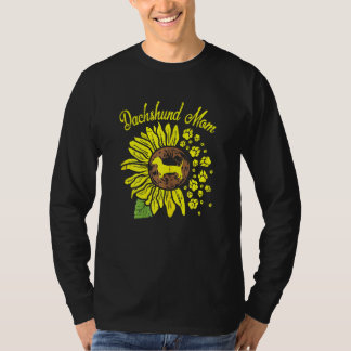 Damen Dachshund-Mutter Sonnenblume Wiener Wurst Hu T-Shirt