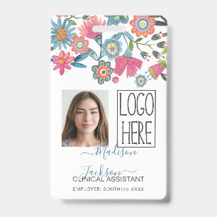 Damen Damen floral Identifikation Kunststoff ID Ausweis