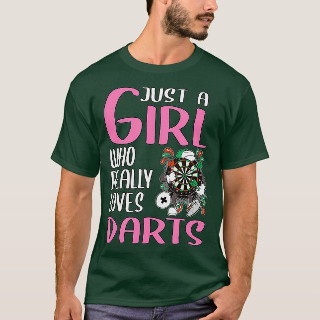 Damen Darts Player Geschenk nur ein Mädchen, die w T-Shirt (Vorderseite)