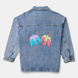 Damen-Denimjacke – Farbige digitale Gestaltung, Pe Jeansjacke