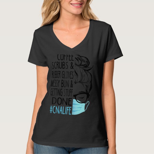 Damen Dy-Kaffeekrüber und Gummihandschuhe Messy Bu T-Shirt (Vorderseite)