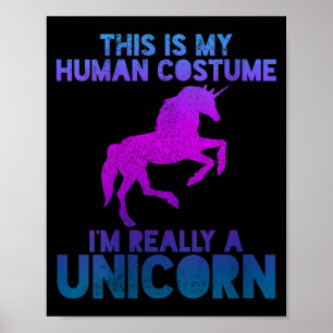 Damen Einhorn-Shirt - Leute Kostüm Sprüche Lustig Poster
