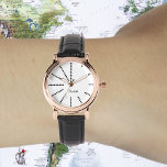 Damen Elegant Vintag Stylische Rose Gold Monogram Armbanduhr<br><div class="desc">Gestalten Sie Ihre eigene, personalisierte, elegante coole, einzigartige moderne, schwarz-weiß Design Dreiecke Stunden, mit Monogramm, Damen Rose Gold Retro Vintage Look Schwarz-Weiß-Design Gurt-Uhr. Geben Sie einfach Ihren Namen / Monogramm / Initialen ein, um Ihre Wünsche anzupassen. Macht ein großartiges Geschenk, zum Geburtstag, Abschluss, Mütter Tag, Weihnachten, Feiertage, Hochzeit, Heiratsjubiläum, Valentinstag...</div>