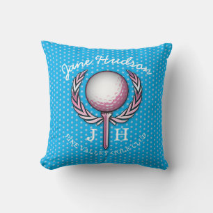 Damen Elegantes Golf Monogramm Design Kissen