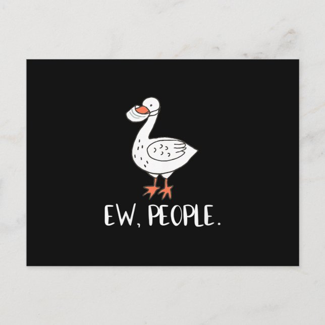 Damen Ew Leute Funny Duck Face Maske Ankündigungspostkarte (Vorderseite)