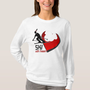 DAMEN "FAHREN MIT DEM HERZEN" HOODY angepasst Ski