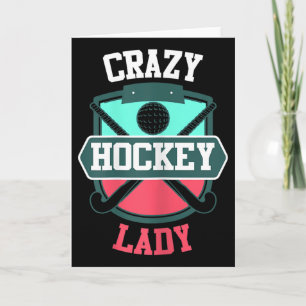 Damen Feldhockey-Shirt Lustig Verrückte Hockey-Dam Karte