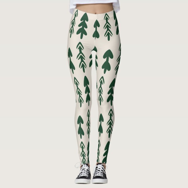 Damen-Fichtenmuster Mode-Leggings Leggings (Vorderseite)