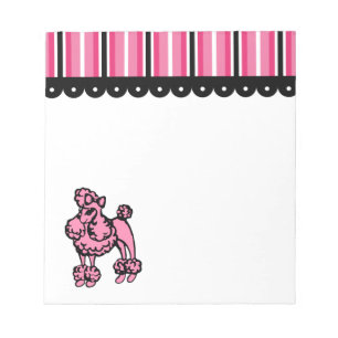Damen Französisch Rosa Pudel Notizblock-Geschenk Notizblock
