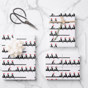 Damen Frauen Weihnachtsmann Hut Rudern Ruderer Cre Geschenkpapier Set