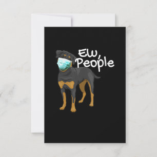 Damen Funny Dog mit einem Maskensymbol - Rottweile RSVP Karte