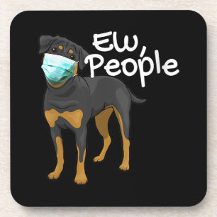 Damen Funny Dog Tragen ein Maskensymbol - Rottweil Getränkeuntersetzer