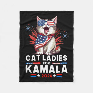 Damen für Kamala Lustige Katze 2024 Präsidentin Ka Fleecedecke
