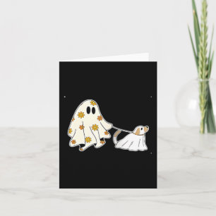 Damen-Geisterhund-Hundefreunde-Halloween-V-Ausschn Karte