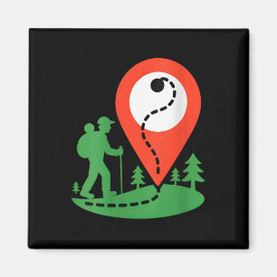 Damen Geocaching Wandern V-Ausschnitt Magnet