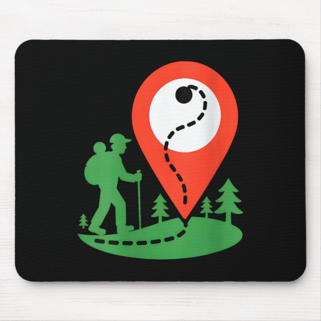 Damen Geocaching Wandern V-Ausschnitt  Mousepad (Vorne)