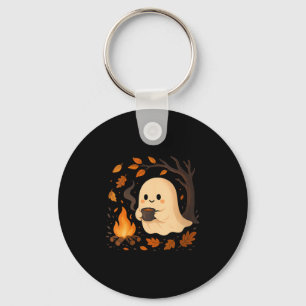 Damen Ghost By Campfire Mit Tasse V-Ausschnitt Schlüsselanhänger